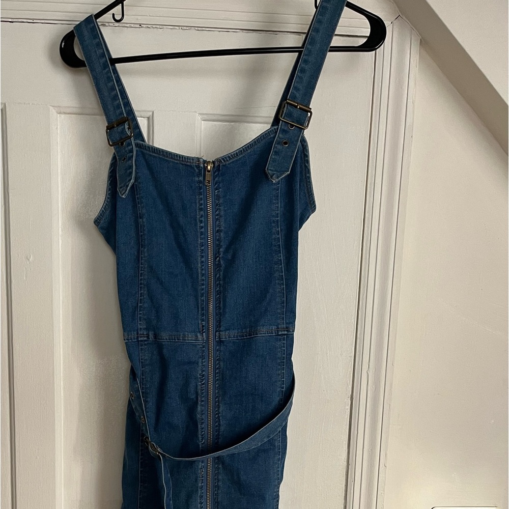 Denim overall dress